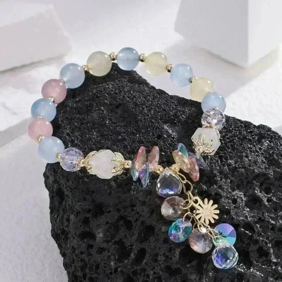 Flower Charm Crystal Bracelet - Picture 4 of 11